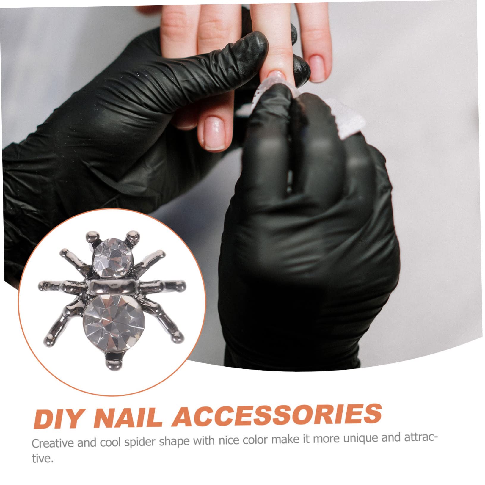 Healvian 200piezas Adornos Metálicos Para Uñas De Araña Decoraciones De Manicura Para Halloween Accesorios De Arte Uñas Charm De Diseño Creativo y Delicado