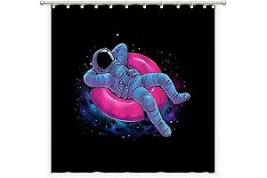 Chiinvent Funny Astronaut Shower Curtain Set