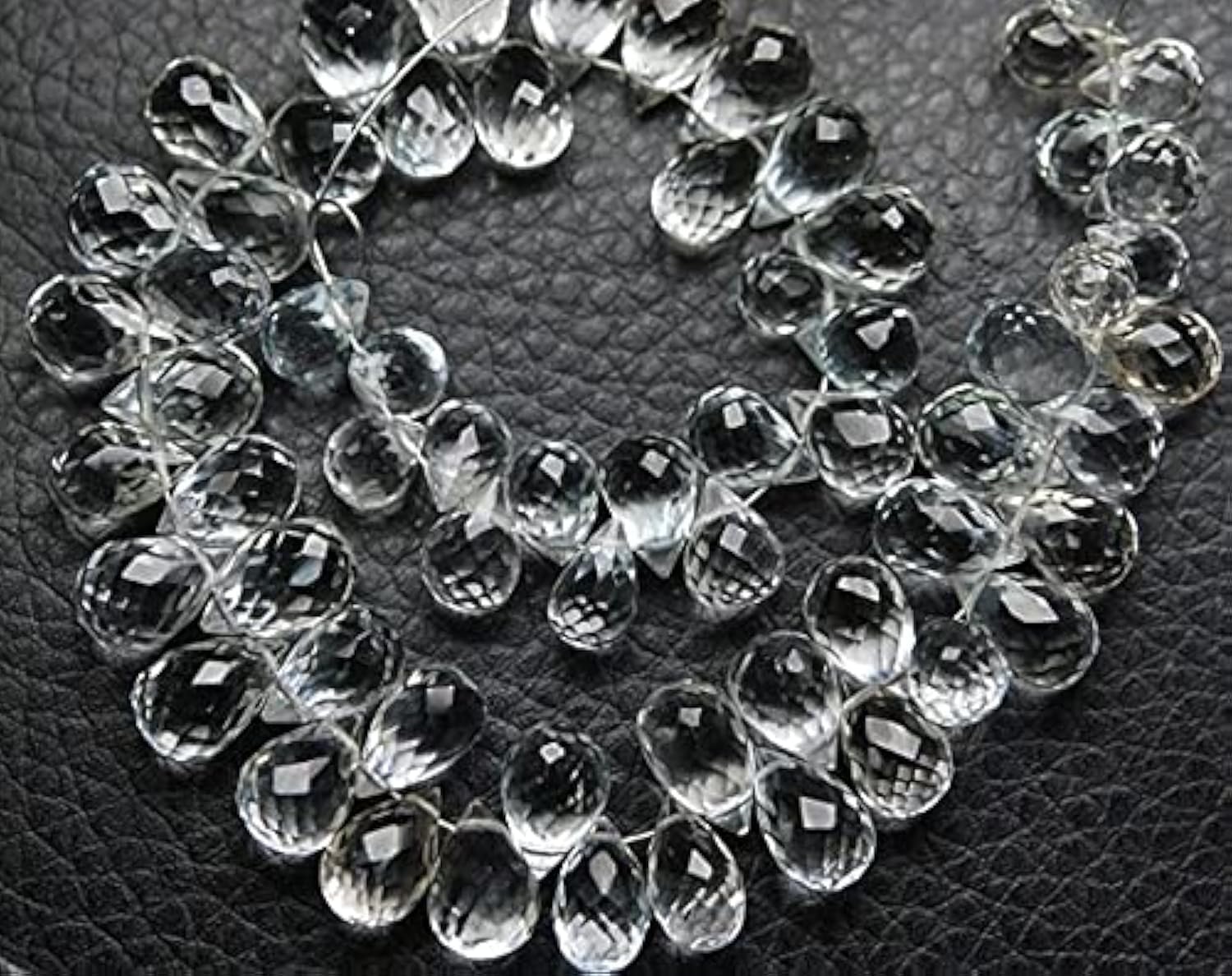 LKBEADS WHITE AZ Micro Faceted Drops Briolettes, 30 pieces,size of 6-7mm long,.
