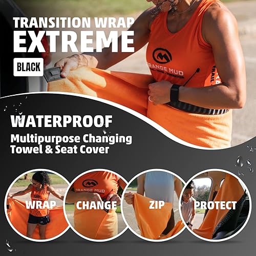M Orange Mud Transition Wrap - Funda impermeable para asiento de coche y toalla cambiadora (gris)