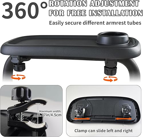 Miniatura 3 de Wanateber Bandeja universal para refrigerios para cochecito, bandeja extraíble de doble capa con soporte para cochecitos, soporte antideslizante