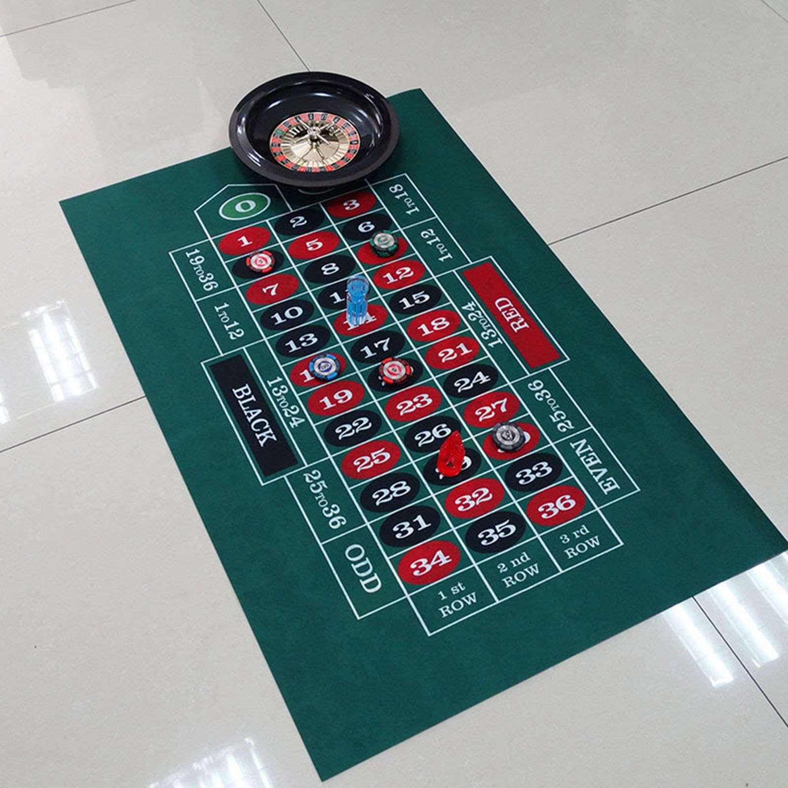 Tappetino Da Casinò In Feltro 90x60 Cm | Per Blackjack, Roulette E Poker | Doppia Faccia - Foto 12