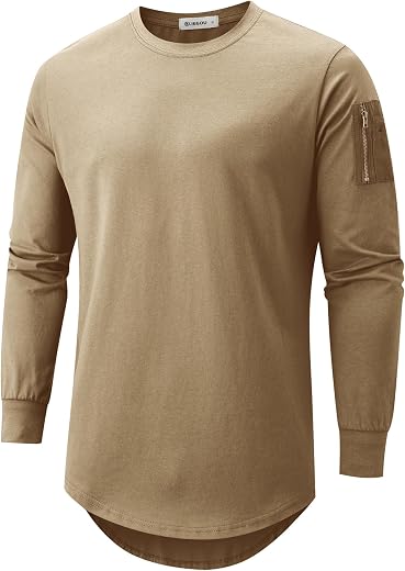 KLIEGOU Mens Cotton Hipster Hip Hop Crewneck T-Shirt S-3XL