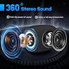 Portable Bluetooth Speaker, BT5.3 Wireless Speaker 20W Bass Diaphragms with Multi LED Light Dynamic Modes, IPX6 Waterproof 16H Playtime supports FM Mode, TF, USB for Home, Cycling, Outdoor, Beach
