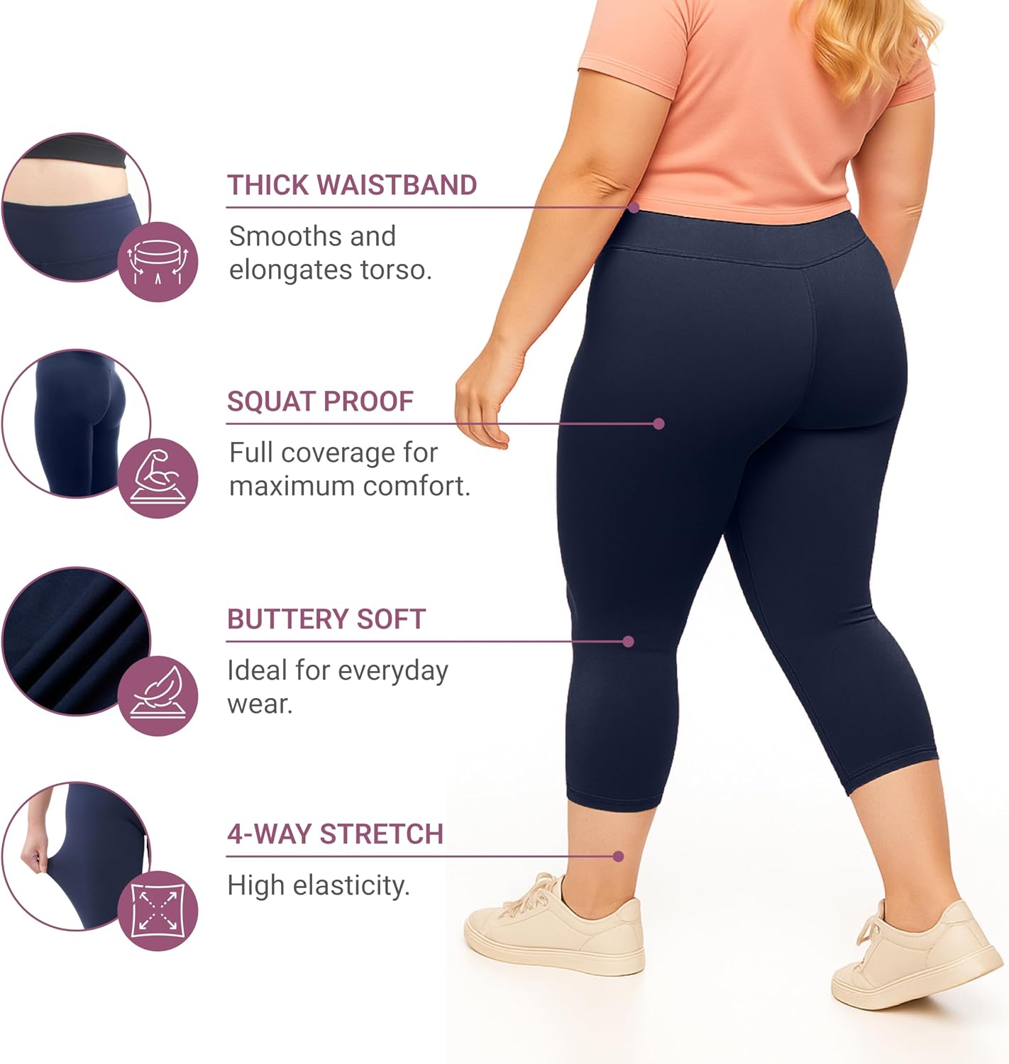 SATINA High Waisted Leggings for Women - Comfortable and Stretchy in Versatile Sizes and Colors image 5