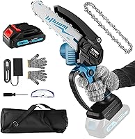 Vetoper 6 Inch Cordless Mini Chainsaw Battery Powered - Lightweight Handheld Electric Chain Saw for Wood Cutting, Tree Trimming, Gardening Gift