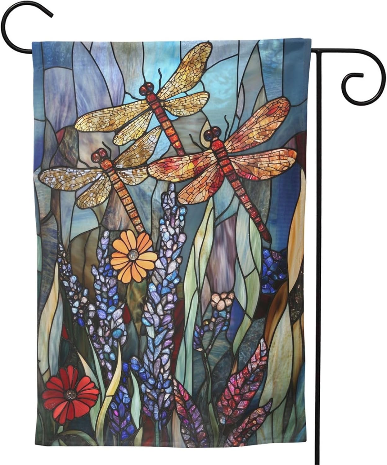 Dragonfly Flower Garden Flag Vertical Double Sided Outdoor Yard Flags 12.5x18 Inch Burlap Banners Vertical Double Sided for Outdoor Decor Lawn - Image 9