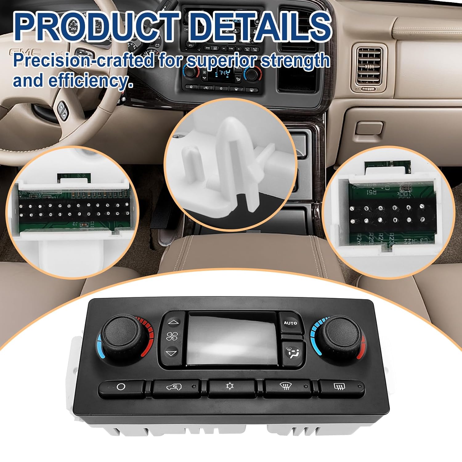 599-009 AC Climate Control-Module-Panel Switch - Compatible with Chevy 2003-2007, GMC 2002-2009, Cadillac 2003-2006, Hummer H2 2003-2007, Buick 2004-2007, Oldsmobile 2002-2004 Replace#10367041