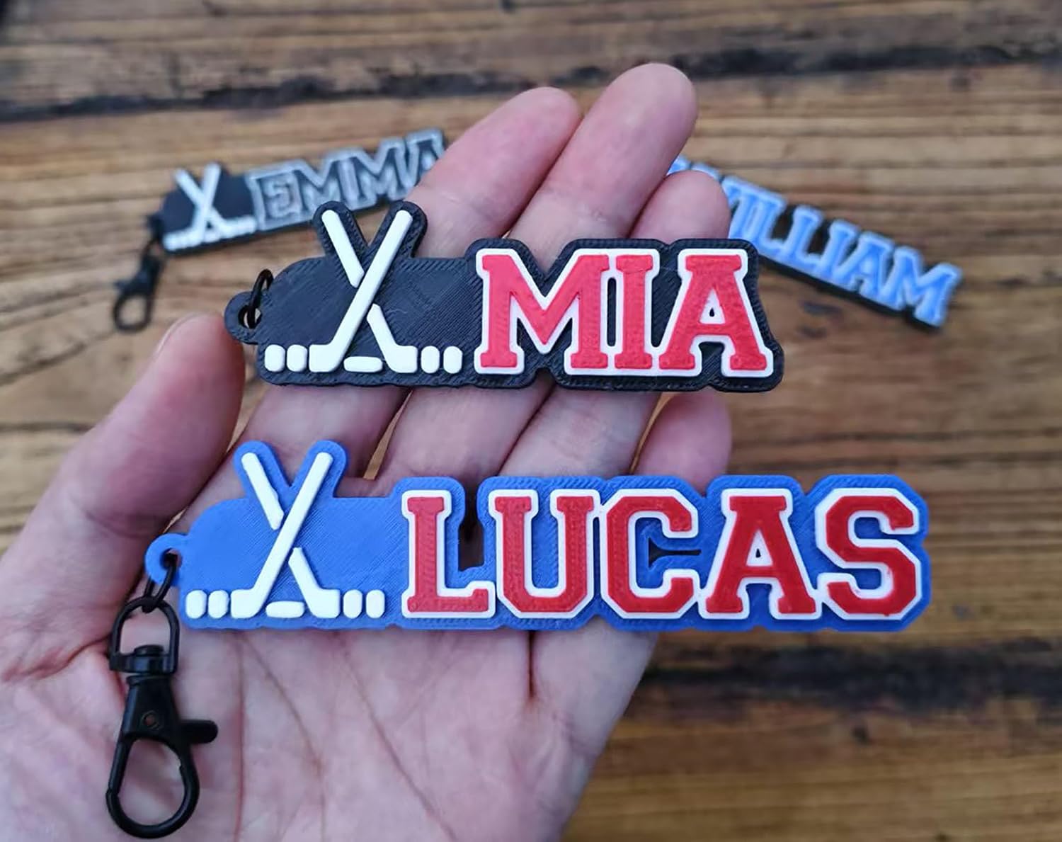 Wholesale Set of 10/20/30 Ice Hockey 3D Printed Keychain Unique and Eye Catching Key Accessory Game Day Sport Team Personalized Backpack charms Luggage Bag Party Favor Coach Gifts