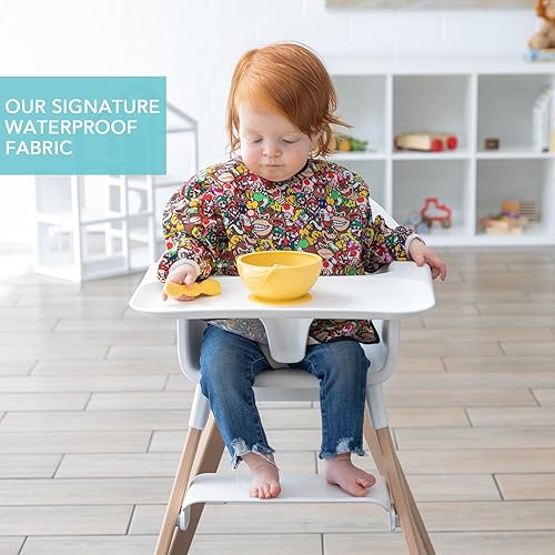 Miniatura 174 de Bumkins - Babero con mangas - Para niños y niñas, bebés y niños pequeños de 6 a 24 meses - Ligero, duradero, impermeable - Babero de manga larga -