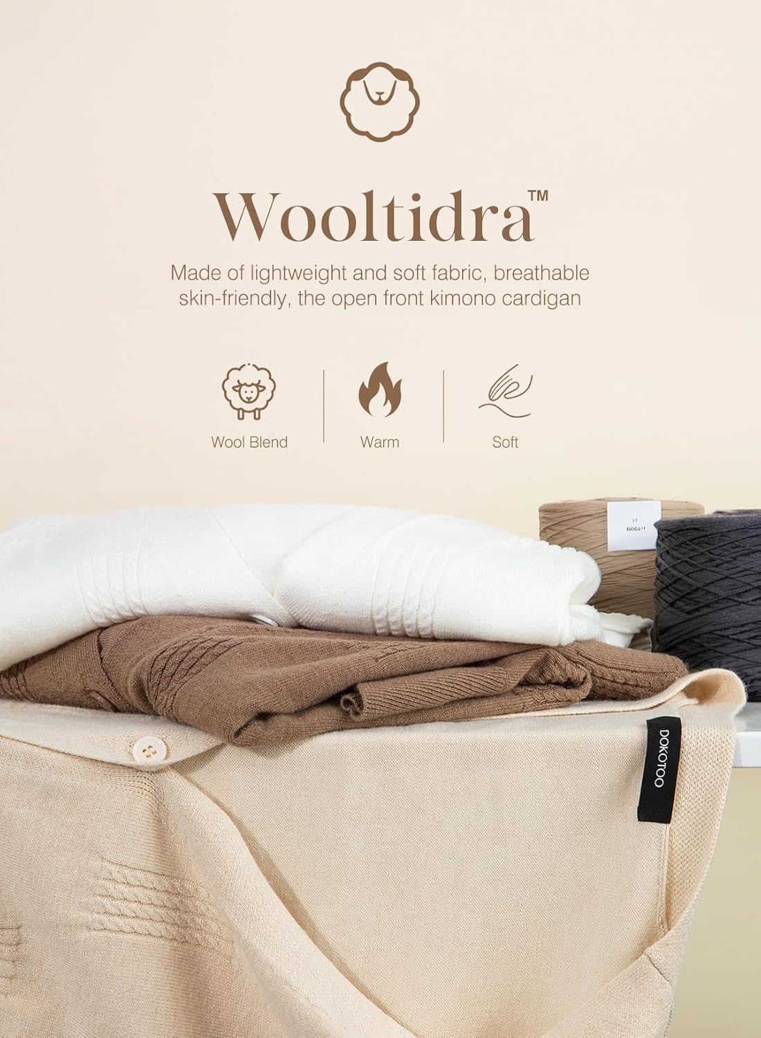 Dokotoo Women's Fall Long Sleeve Lightweight 2025 V-Neck Cardigan Button Down Twisted Cable Knit Shrugs Sweaters - Image 7