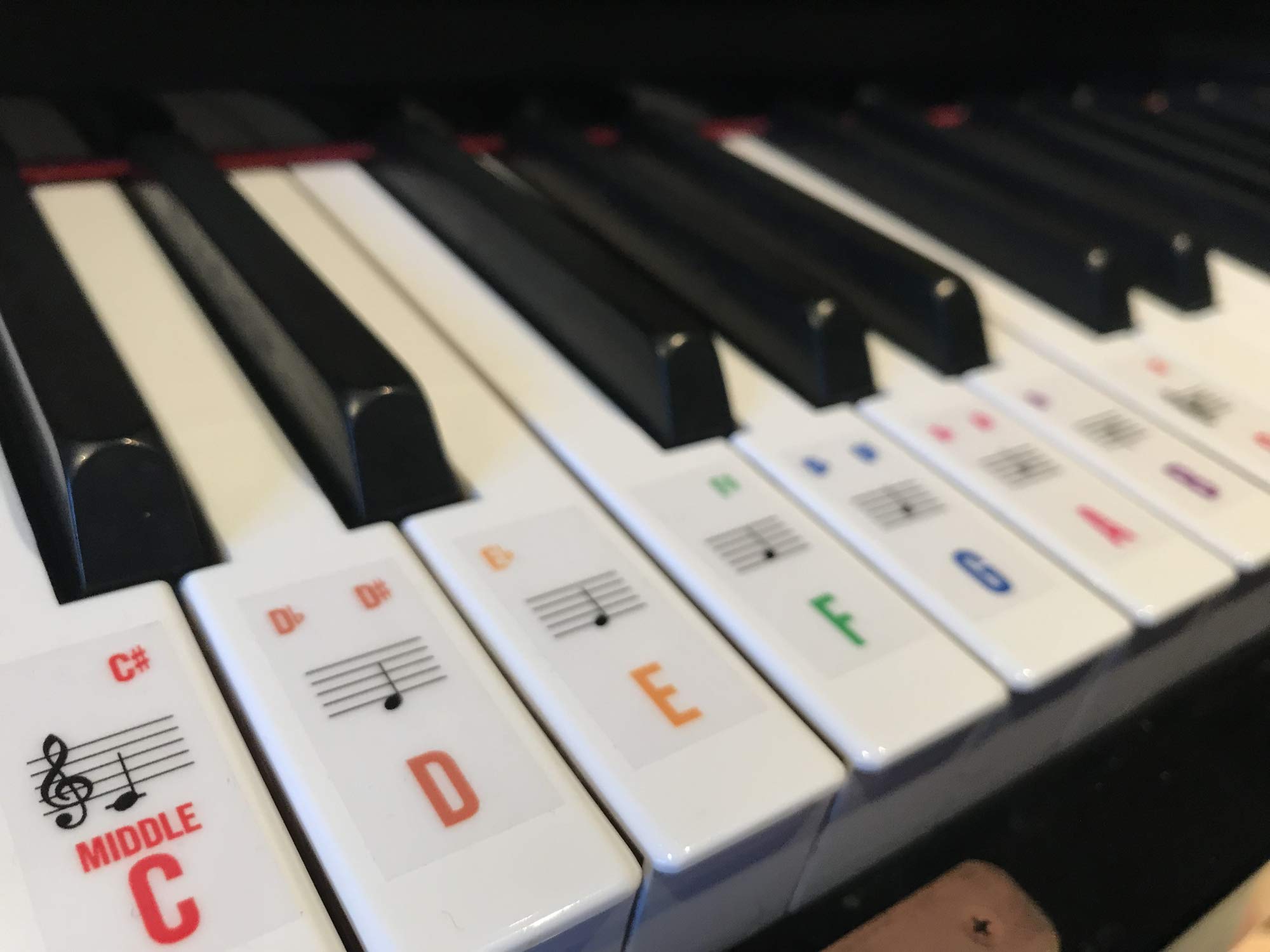 Piano Keyboard Stickers - Durable, Transparent and Removable. for Piano and Keyboard Instruments of Any Size up to 88 Keys