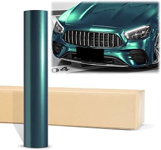 2pcs 4"x8" (10cmx20cm) Sample Super Gloss Metallic Peacock Green Glossy Vinyl Wrap Auto Car Sticker Decal Film Sheet Bubble Free Air Release Technology
