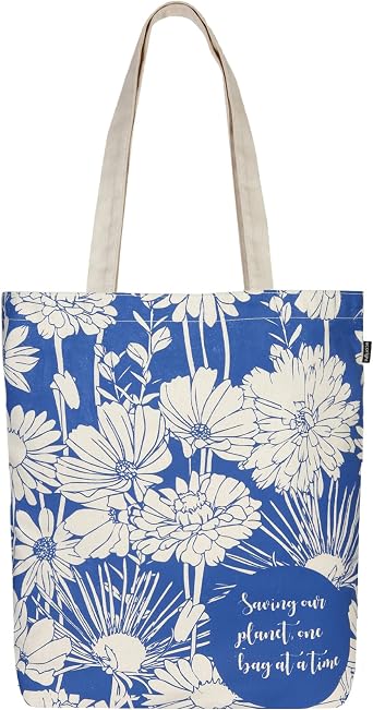 Ecoright Tote Bag for Women with Zipper, Small Tote Bag, Canvas Bag, Reusable Cotton Bag for Beach, Grocery, School & Work