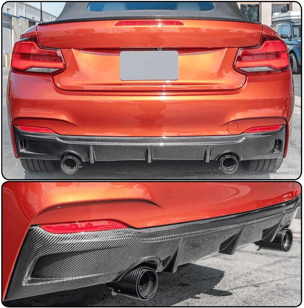 Carbon Fiber Rear Bumper Diffuser Fits for BMW 2 Series F22 F23 M Sport 220i 228i 230i 235i M-TECH 2Doors 2014-2018 Lower Bumper Lip Spoiler Body Kit