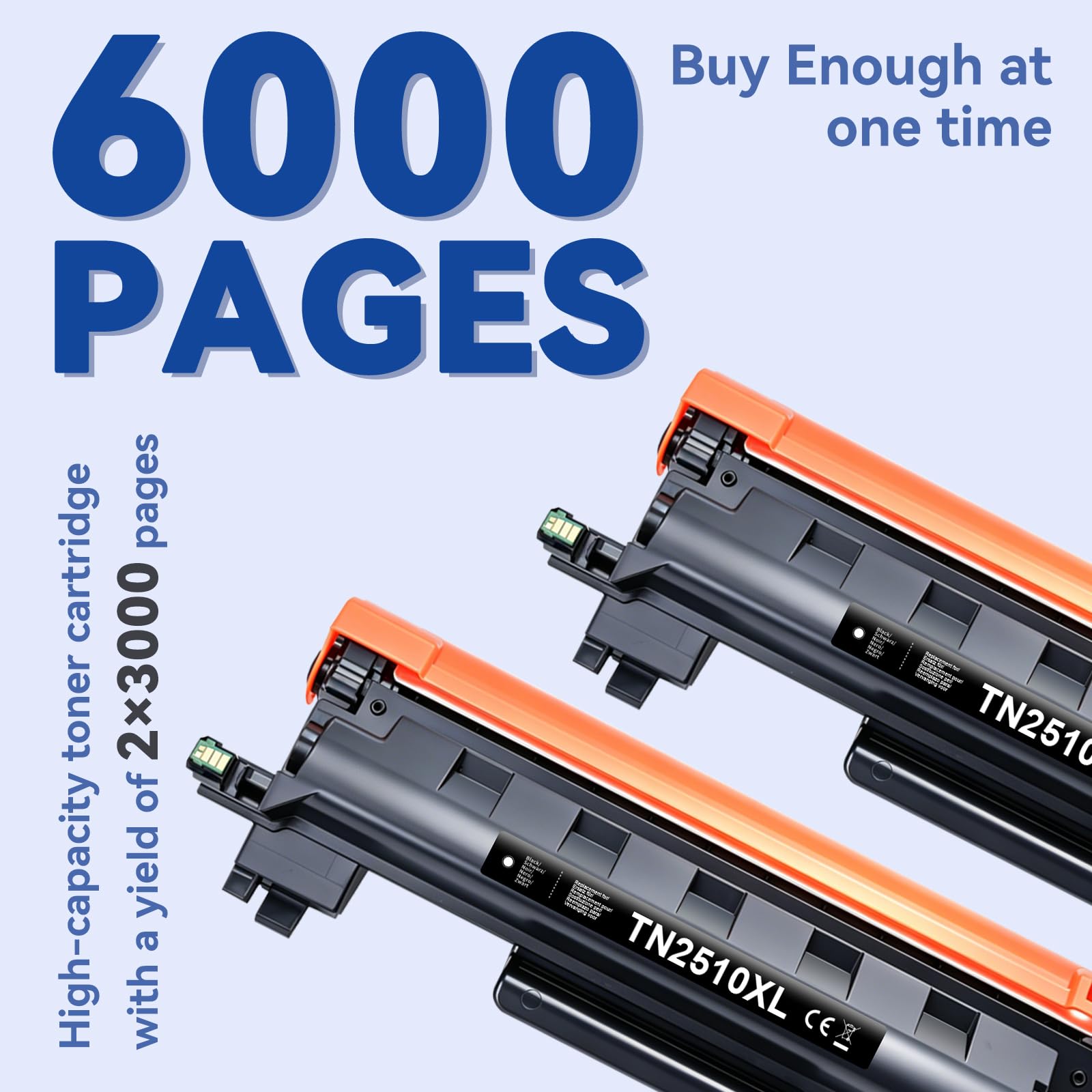 Lemero TN2510XL Toner compatibile per Brother MFC-l2827dw MFC-l2800dw MFC-l2827dw hl-l2400dw mfc-l2835dw hl-l2400dwe mfc-l2860dwe dcp-l2660dw hl-l2445dw per 2510 toner (2 nero)