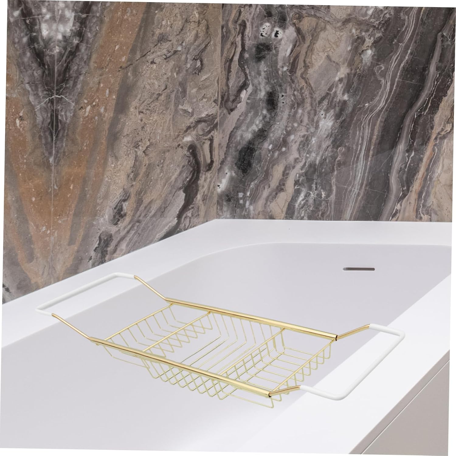 LIFKOME Extendable Stainless Steel Bathtub Tray Bath Rack for Reading Wine Essentials Versatile Non-Slip Bathroom Storage Organizer
