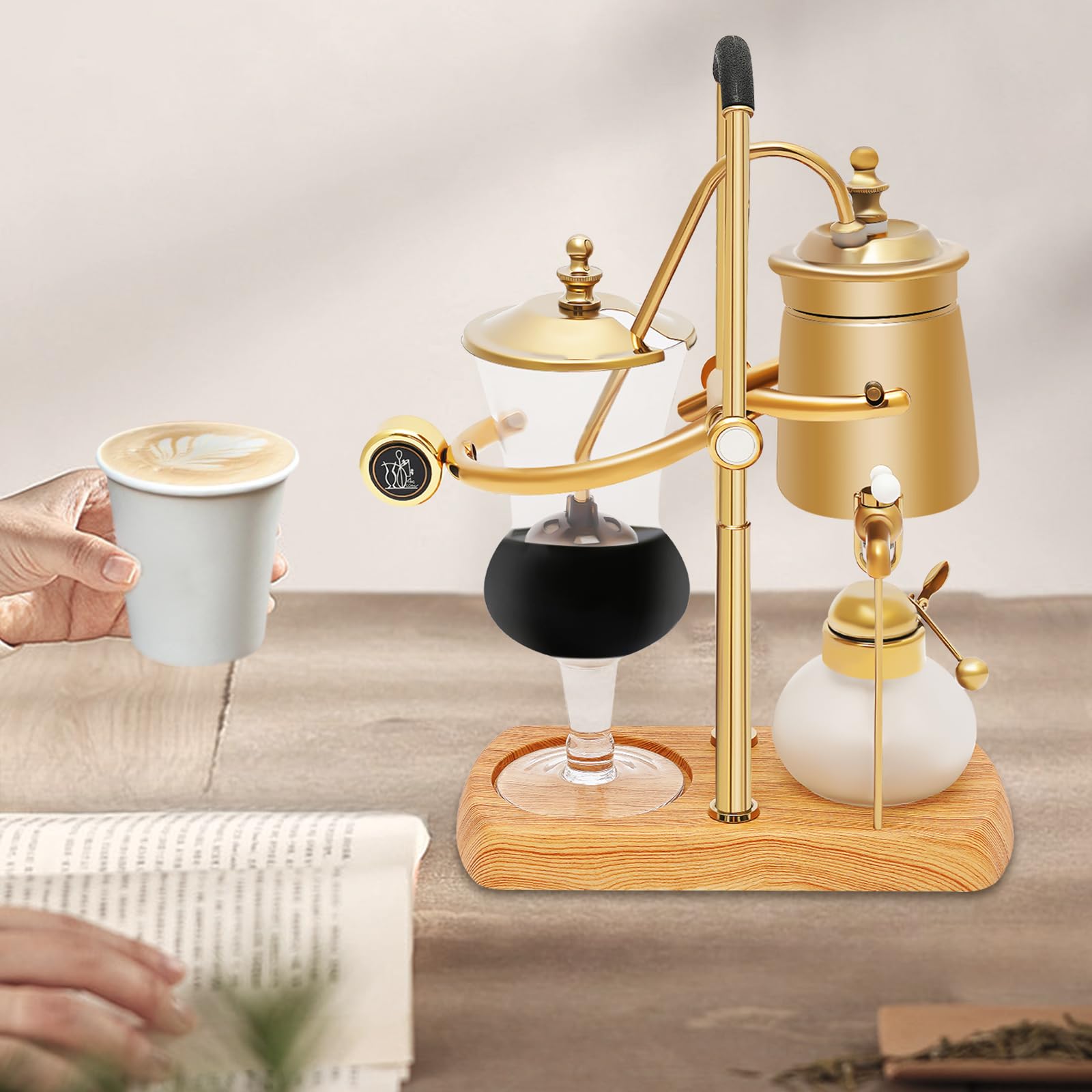 Siphon-Kaffeemaschine, Retro Handbrau-Kaffeekanne, Vakuum-Kaffeeextraktor, Luxuriöses Siphon-Kaffeemaschinen-Set für Kaffeeshops und Getränke Läden