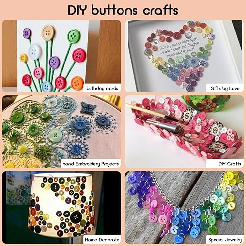 Miniatura 3 de Xilitata 1500 botones de resina redondos surtidos hechos a mano para manualidades, costura, manualidades, joyería, artes, pintados a mano, ornamento