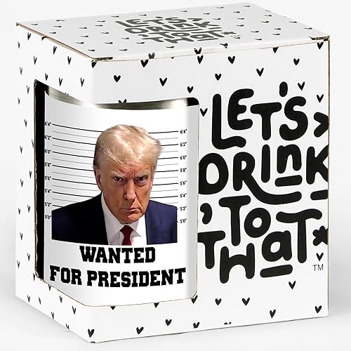 Taza de café y caja de regalo de Donald Trump Mugshot, taza de café MAGA Trump, mercancía Trump, Trump Indictment Trump Mugshot 2024, regalos de