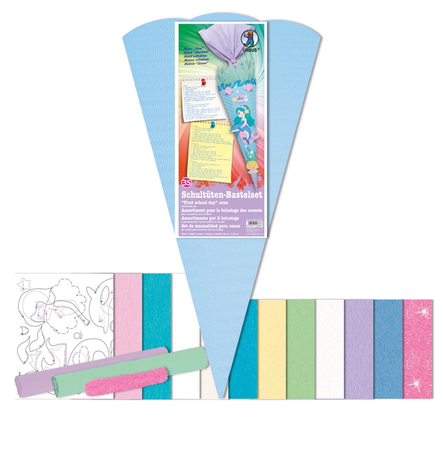 Ursus Cornets Scolaires hexagonaux à confectionner soi-même 68 cm
