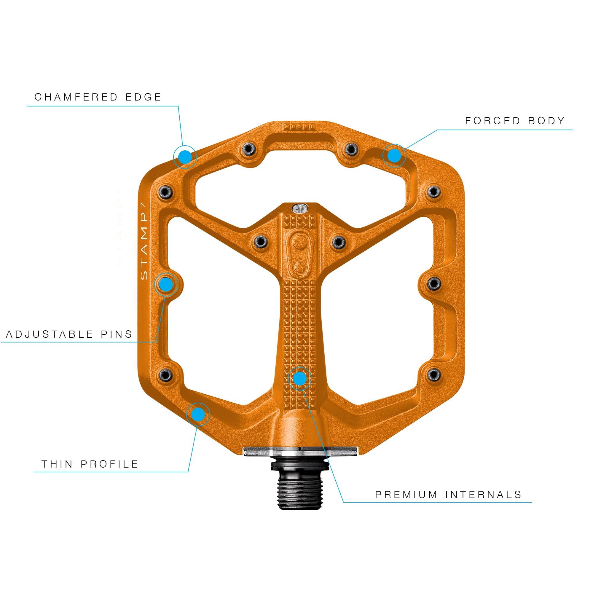 Crank Brothers CRANKBROTHERS Damga 7 Pedal, Turuncu, S : Amazon