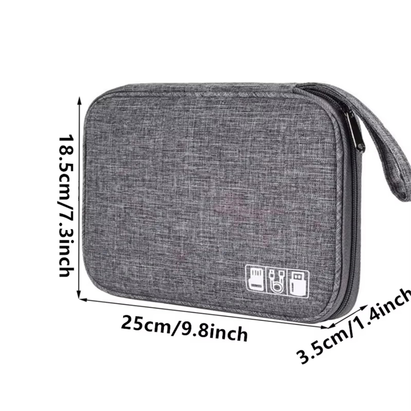 Borsa Organizer Per Cavi 2PCS Borse portaoggetti for cavi Kit di sistema Custodia Caricabatterie Cavo dati Penna Power Bank Dispositivi gadget digitali(Red)