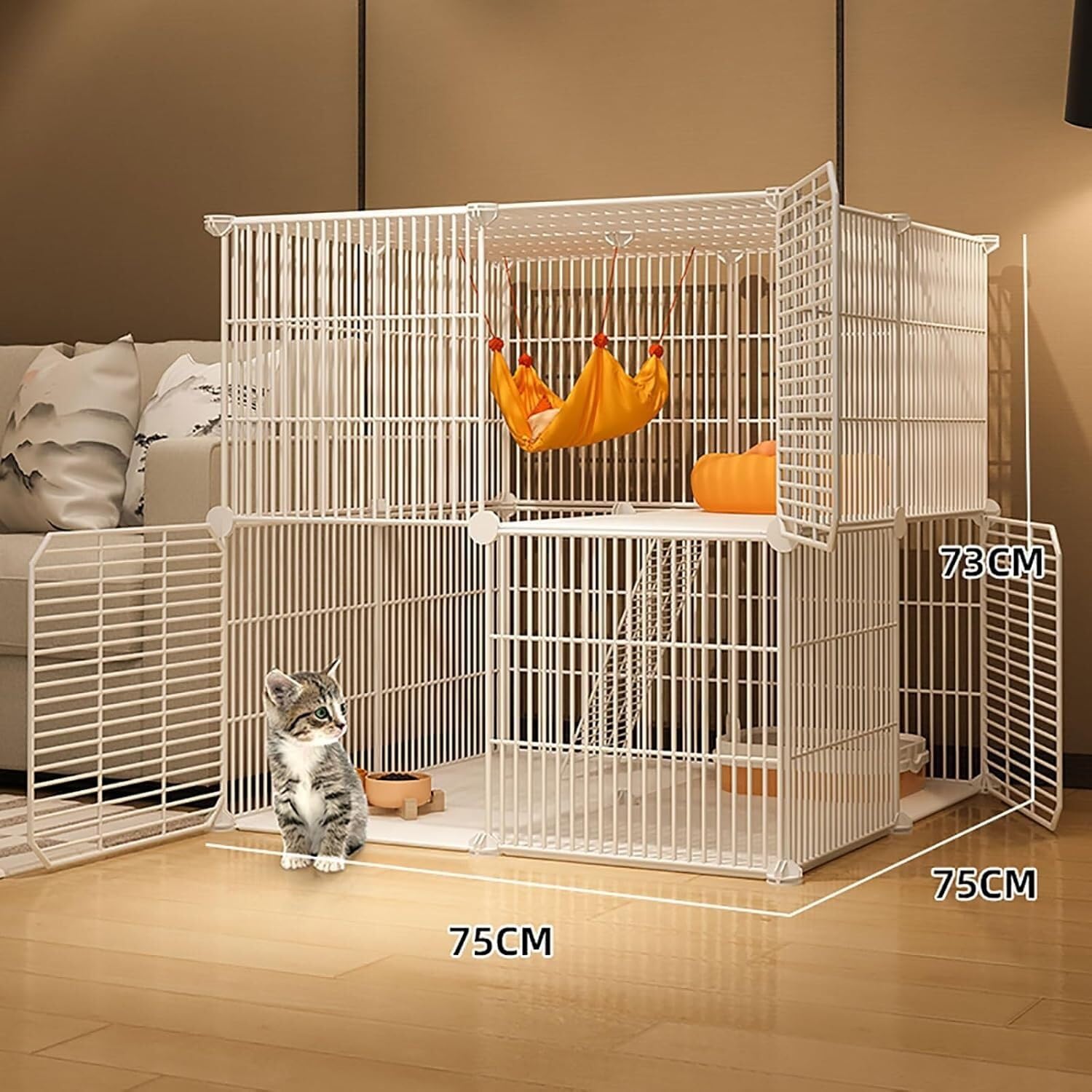 Box for Gatti: Fai da Te, Pannelli Rimovibili ed Extra-Large(Black,75x37x73cm)