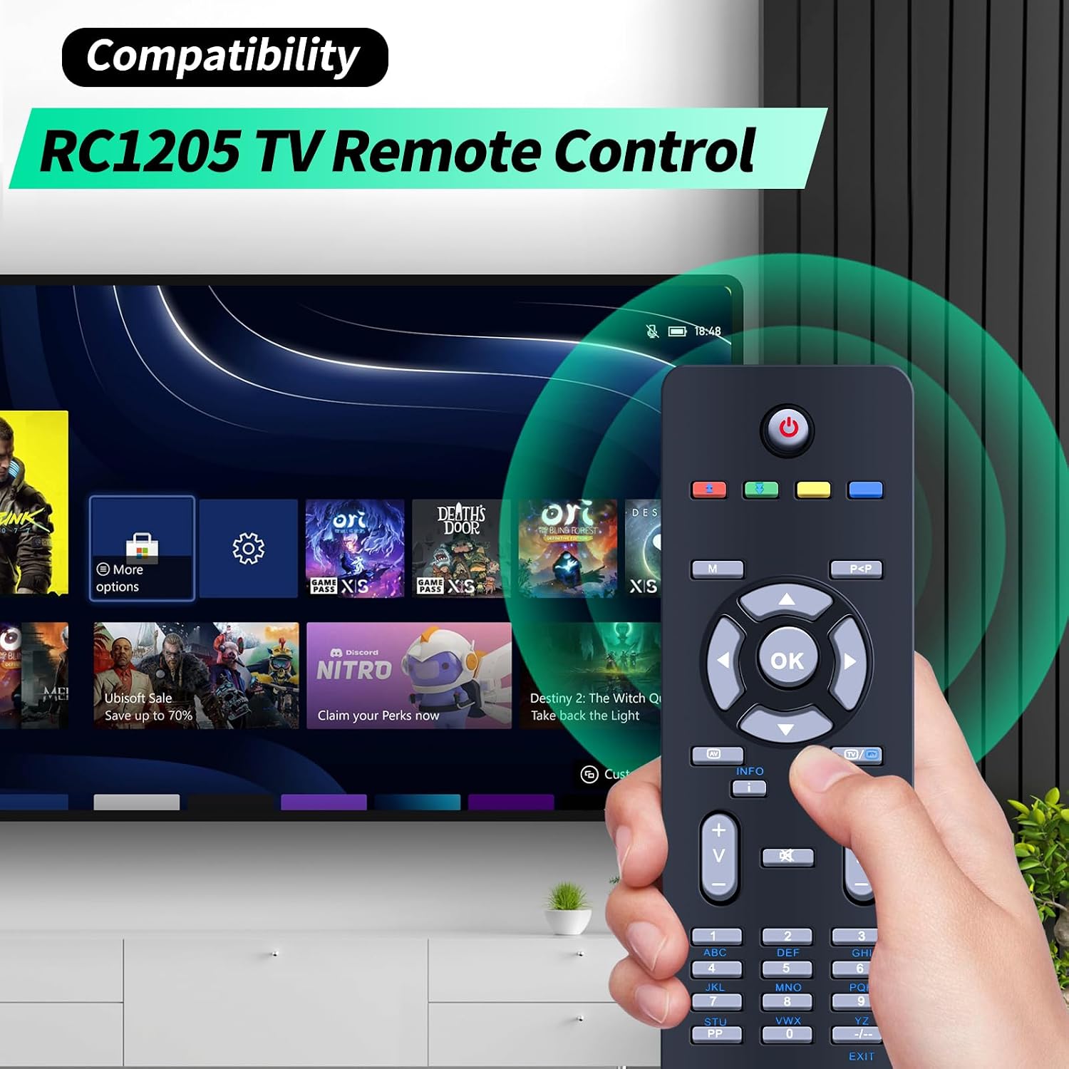New RC1205 Remote Control for Hitachi LED LCD TV Universal Replaced Remote Control Controller image 2