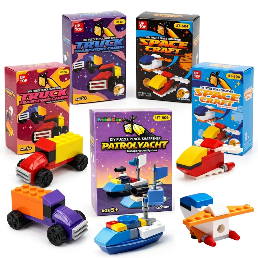 Sharpeners Set for Kids Bulk Return Gifts | Birthday Party Favors, School Reward Gifts, Kanjak Stationery Gift Set for Boy...