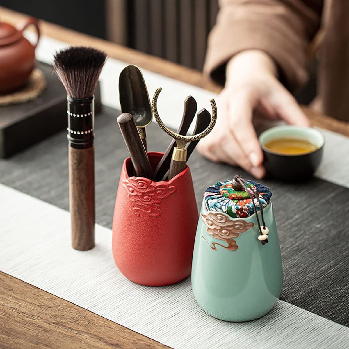 Amazon｜ティーキャニスター 保存容器 茶葉入れ 茶筒 お茶缶 手工 お茶