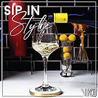 Vista 3 de Vikko Copas de vino, juego de 4 copas de vino tinto, copa de vino transparente de 14 onzas, copas europeas clásicas y duraderas