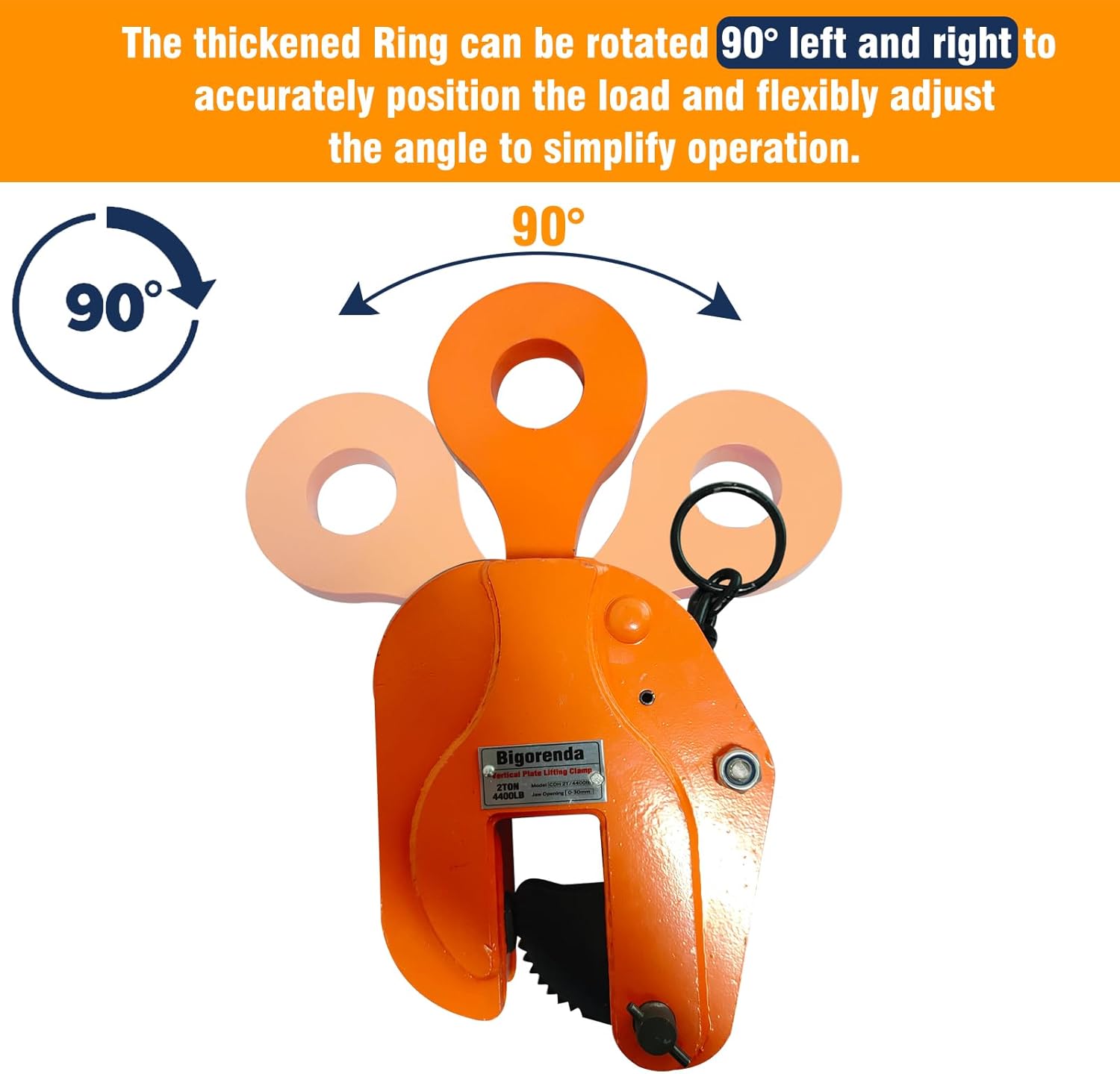 2 Ton 4400 lbs Vertical Plate Lifting Clamp, Heavy Duty Sheet Metal Lifting Clamp for Welding and Building, Metal Steel Plate Lifting Clamps with 1.18 Inch Jaw Opening