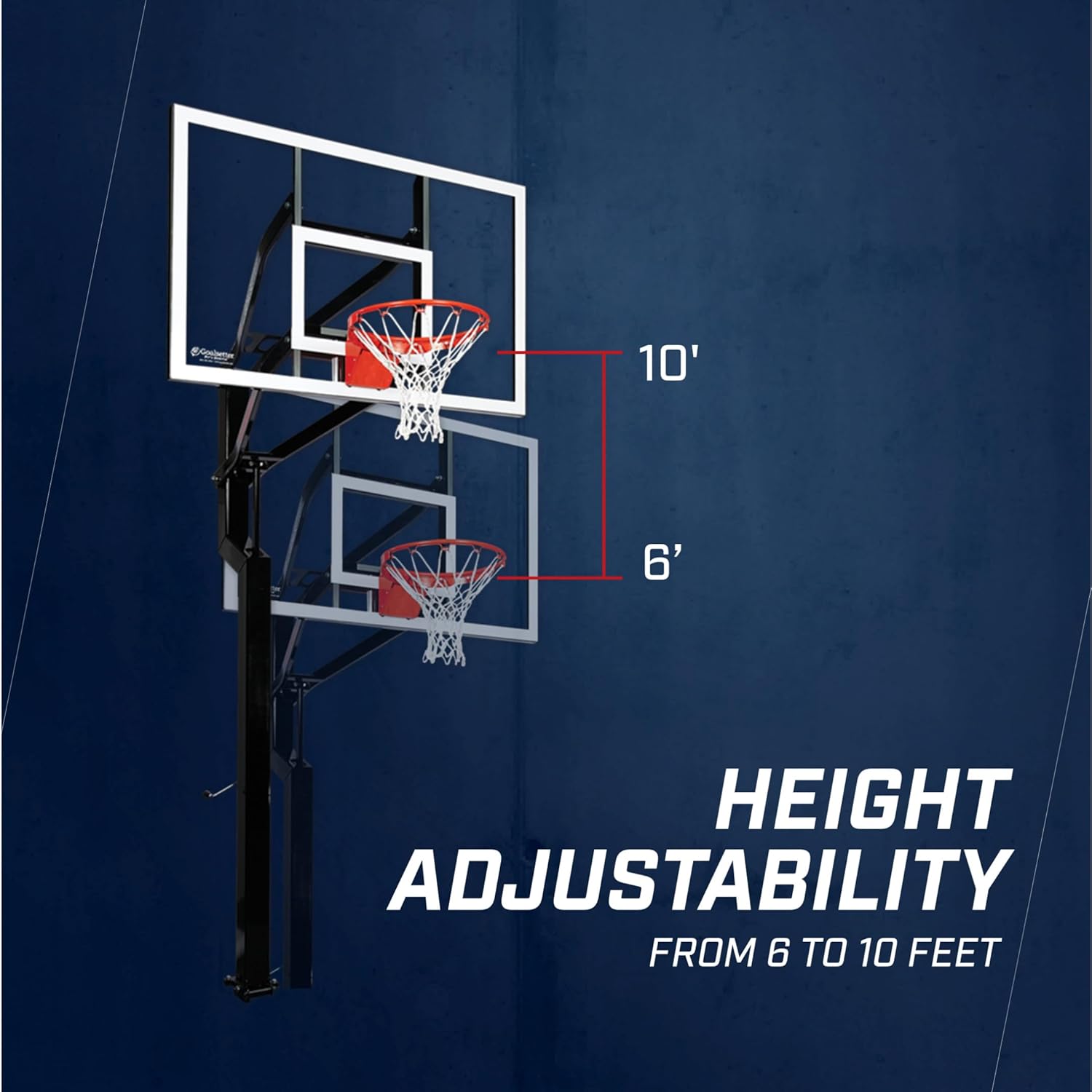 Goalsetter All-American In Ground Adjustable Basketball System with 60-Inch Acrylic Backboard - Multiple Rim Options