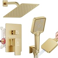 Vista 15 de Sistema de Ducha Moderno de Lluvia de Latón Juego de Grifería con Válvula y Desviador Mezclador de Ducha con Ducha de Mano de Alta Presión Válvula