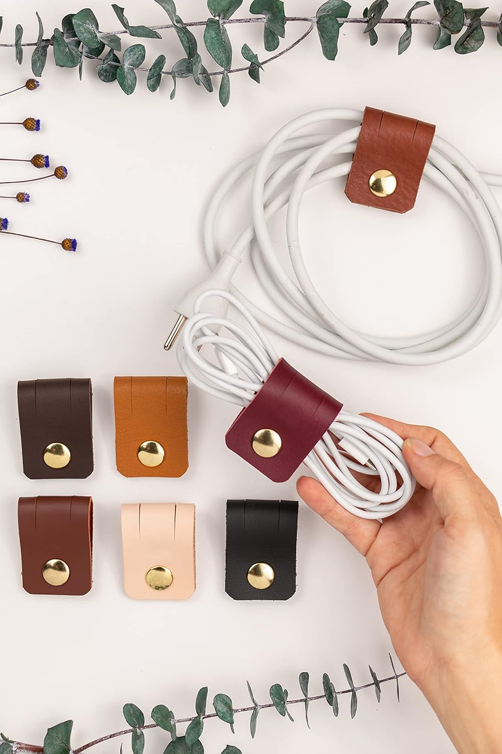 KEYAIIRA - 20 PIECES - Large Cable Organizer, Cord Keeper, Cable Organizer USB Holder, Cable Straps, Earbud case, wrap Headphone, Headset Winder, Earphone Clips Ties, stocking stuffers gifts travel