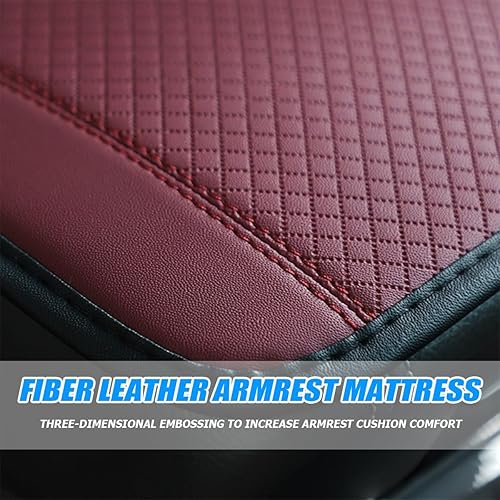 Miniatura 9 de Almohadilla para reposabrazos de automóvil, tapete de piel sintética para consola central de automóvil, funda de asiento para reposabrazos