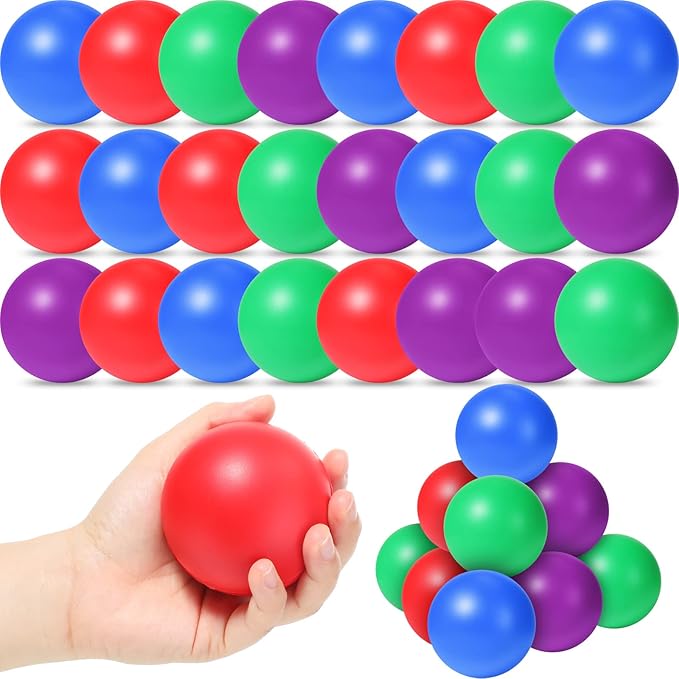 24 Pack Stress Ball Bulk Squeeze Stress Relief Balls for
