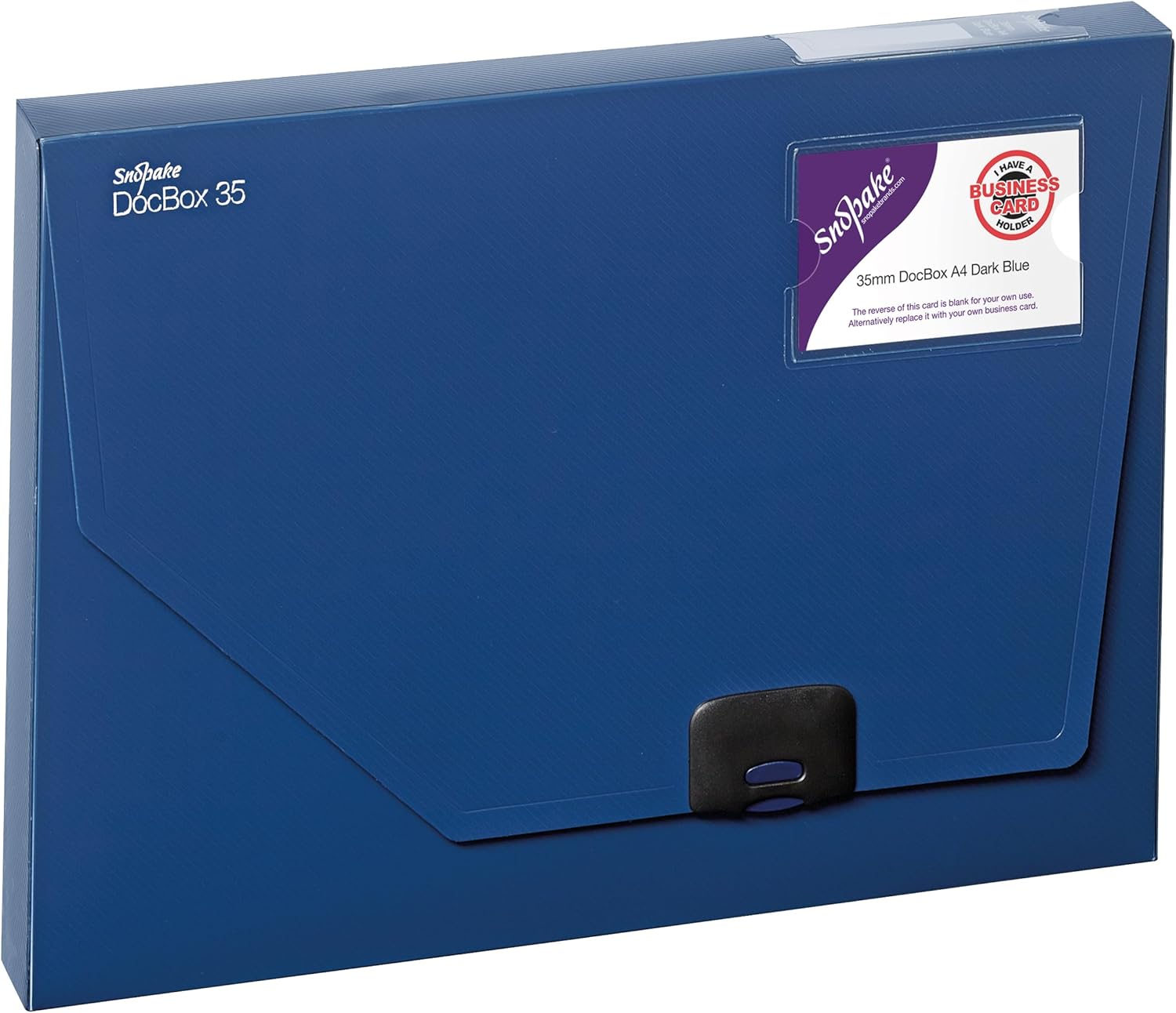 Snopake A4 DocBox Dark Blue 35mm Box File with Push Lock [Pack of 1] Ref: 12858