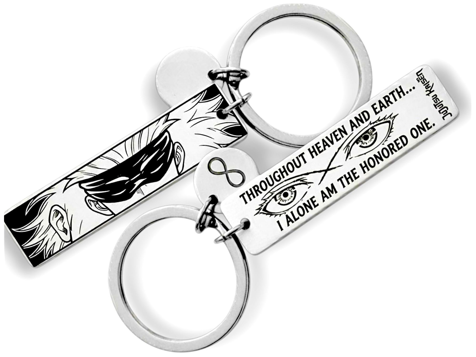 AMARKX Anime Character Engraved Keychain- Silver Colour