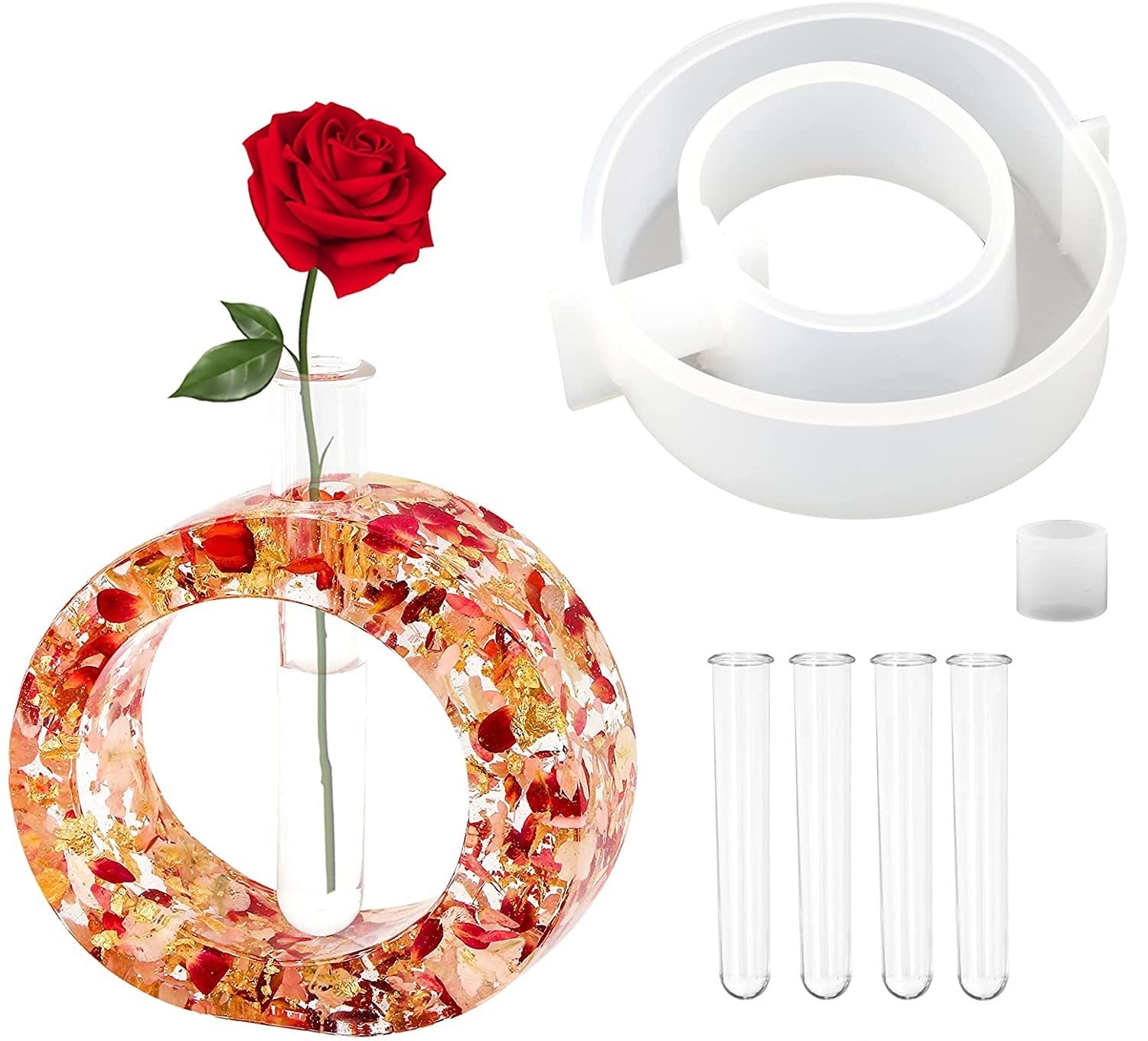 R H LIFESTYLE Silicone Resin Planter Propagation Vase Casting Mould with 4 Acrylic Test Tubes for Hydroponic/Flowers (Oval Shape) SM3648 (B09QHZQL68) Amazon Price History, Amazon Price Tracker