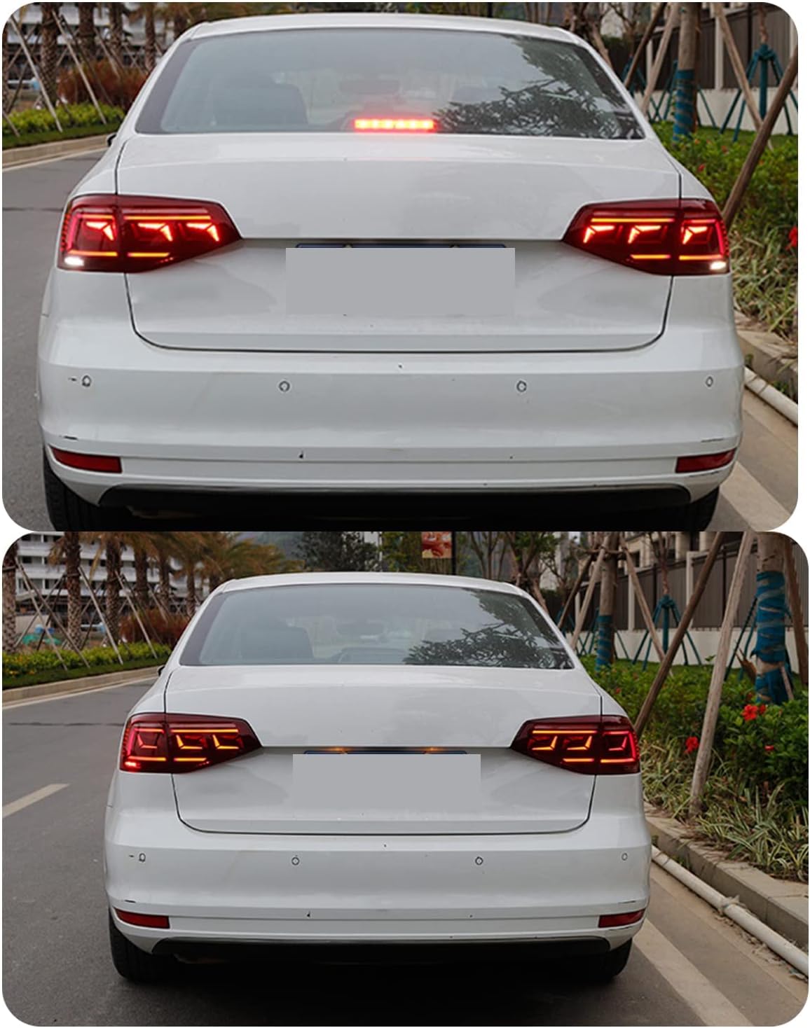 inginuity time LED Tail Lights For VW Volkswagen Jetta 2015 2016 2017 2018 With Start Up Animation With Sequential Turn Signal Rear Lamp Assembly (Red)
