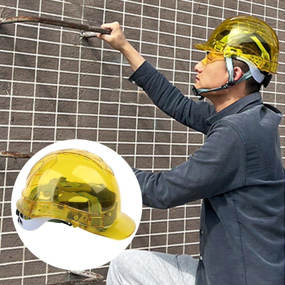 Kask budowlany, przezroczysty kask przemysłowy, kask ochronny dla pracowników, nakładka ochronna do użytku na zewnątrz, do leśnictwa, pracowników budowlanych