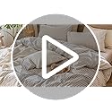 MooMee Striped Duvet Cover Set 100% Washed Cotton Linen Like Queen | Relaxed Linen-like Texture. Soft, Breathable & Long-lasting Comfort. Lightweight. Hidden Zipper with 8 Interior Corner Ties image 7