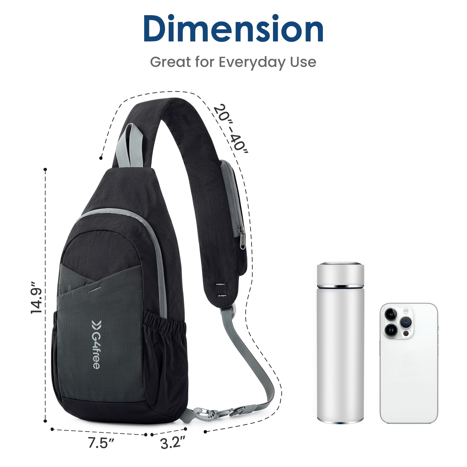 G4Free Torba na ramię, na co dzień, na klatkę piersiową, na ramię, plecak crossbody, plecak dla mężczyzn z przednią kieszenią