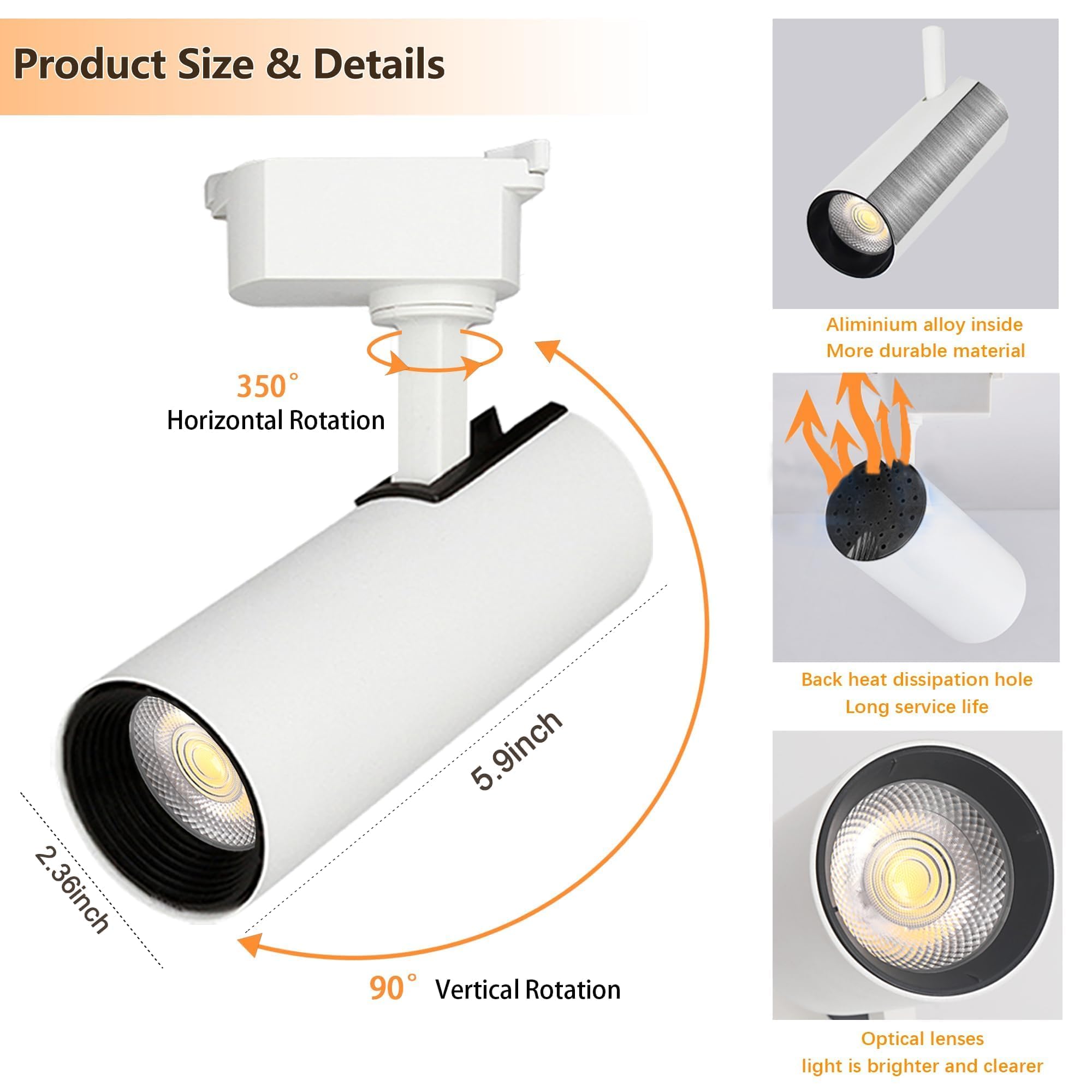 Bravsekai Brightened Track Lighting Heads and Rails Kit - Image 4