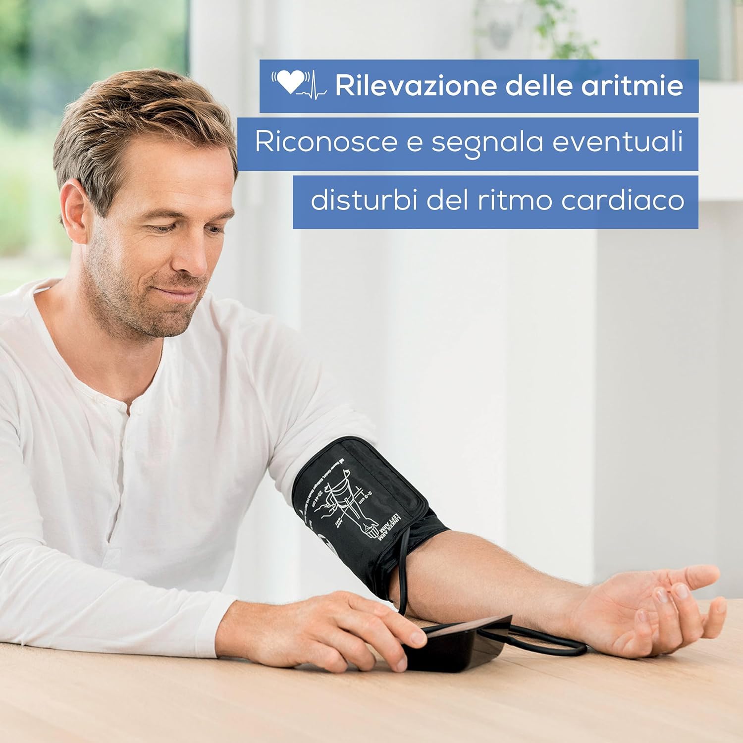 Beurer BM 54 Misuratore Di Pressione Da Braccio, Connessione Bluetooth E Display XL, per circonferenze braccio fino a 44 cm, 2 x 60 posizioni di memoria, Rilevazione aritmia e indicatore di rischio