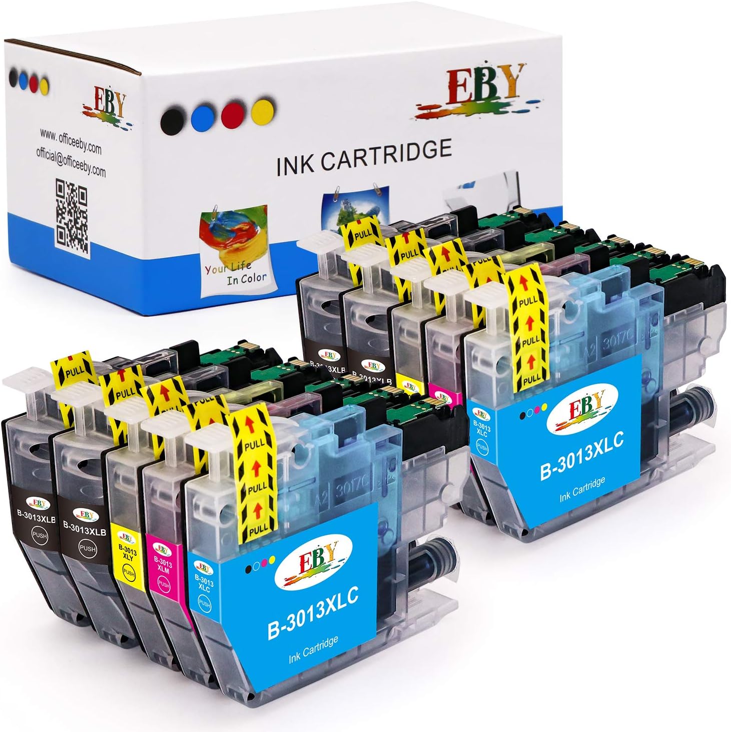 EBY Compatible Ink Cartridge Replacement 10 Pack for Brother LC3013 LC-3013 LC3011 Use with Brother MFC-J491DW MFC-J497DW MFC-J690DW MFC-J895DW (4 Black 2 Cyan 2 Magenta 2 Yellow)
