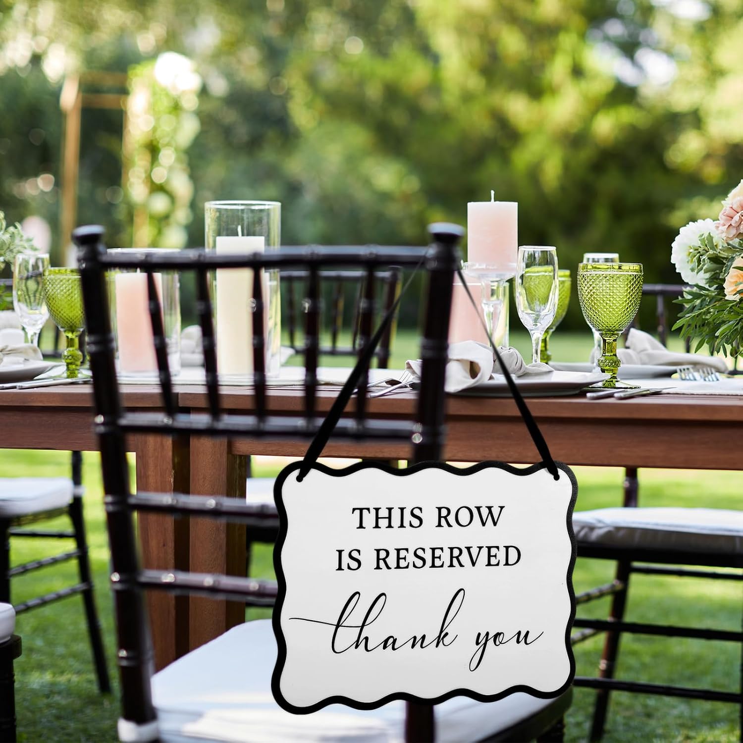 Novabright 2 Pack Wooden This Row Is Reserved Sign for Wedding