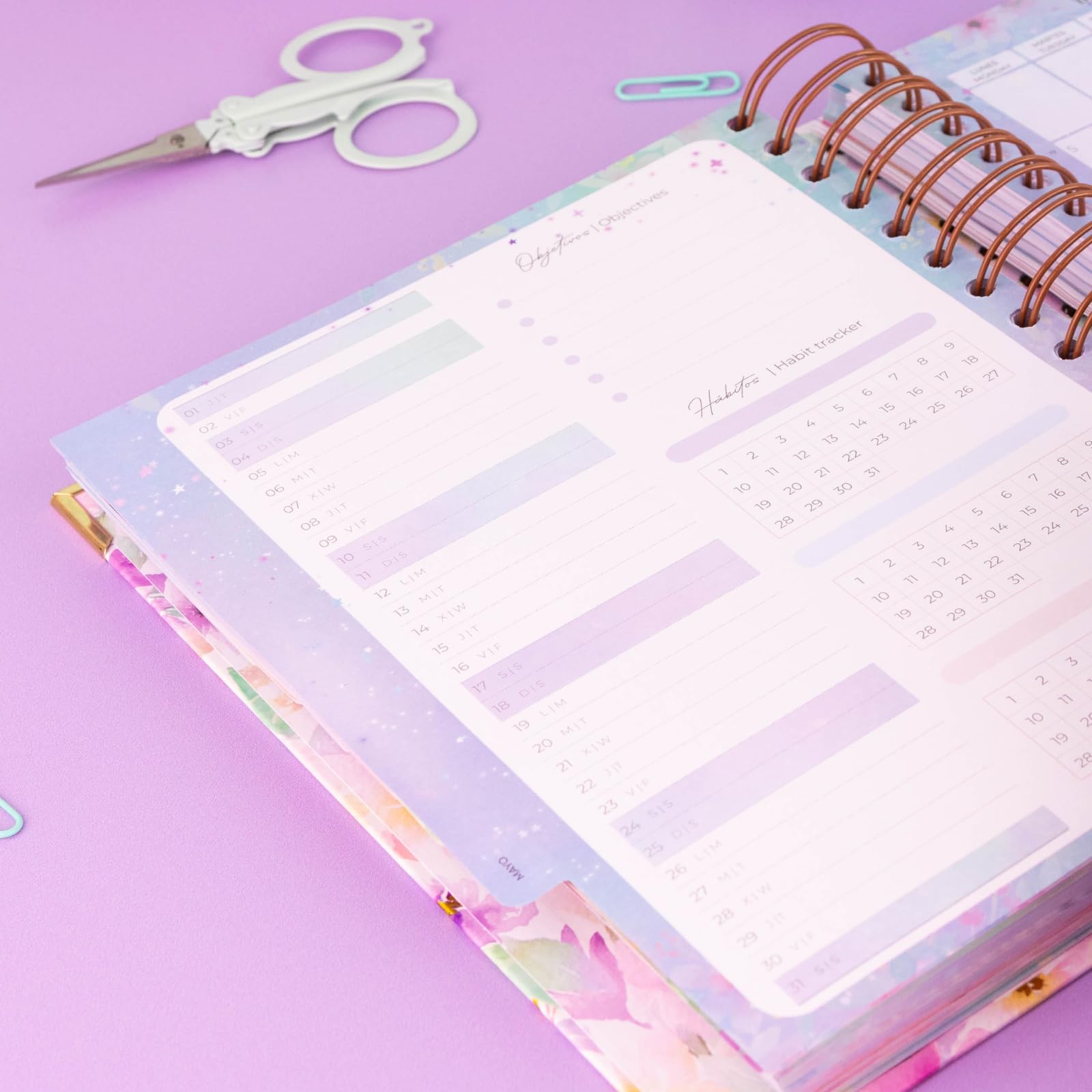 Takenote 2024 Diary 2025, Day Per Page, A5 Size (16.5 x 20.5 cm), Index with Each Month, Wire'o Ring Binding - Image 4